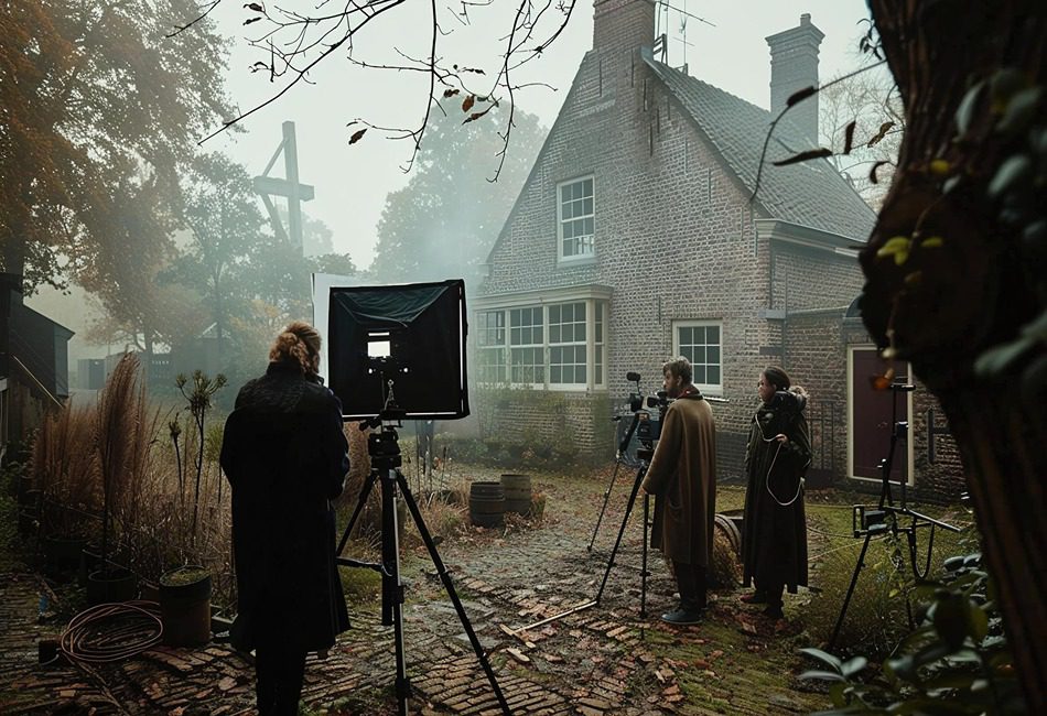 Filming a scary movie