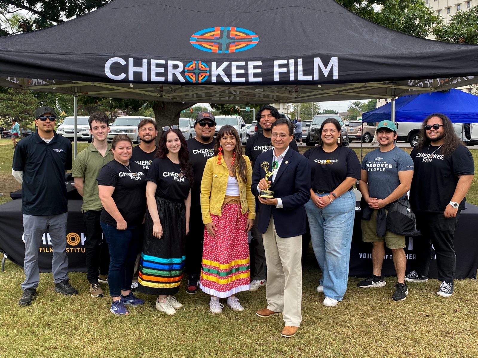 Celebrating Tulsa Native American Day in October 2025. Photo credit Cherokee Film Facebook Celebrating Tulsa Native American Day in October 2025. Photo credit Cherokee Film Facebook