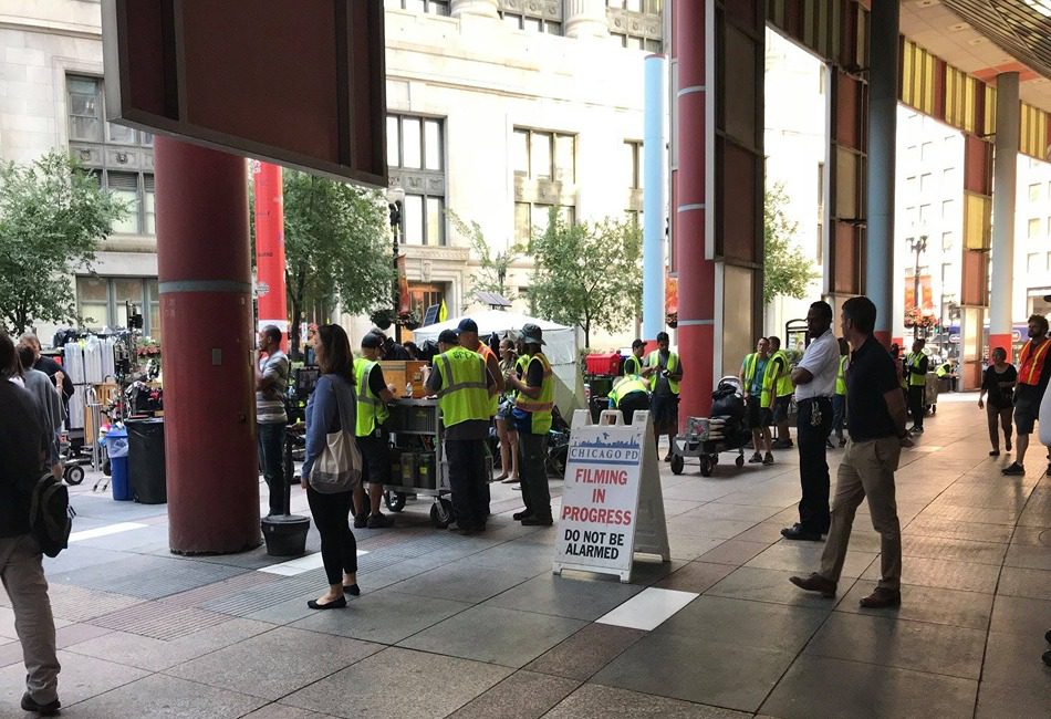 Filming in progress in Chicago. Credit - Illinois Film Office Facebook
